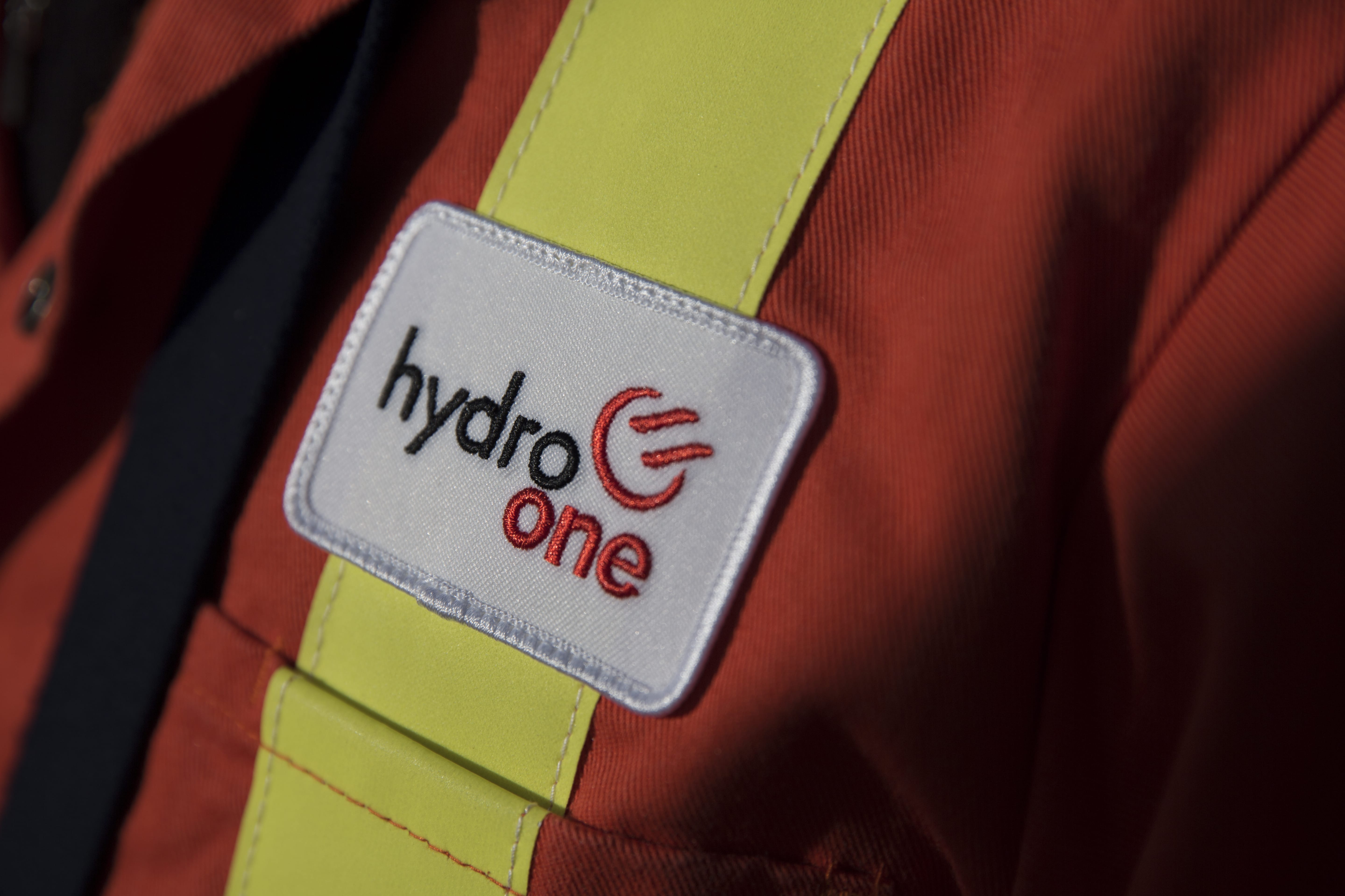 Photo of a Hydro One Networks logo patch